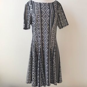 Gabby Skye Print Stretch Fit and Flare Dress